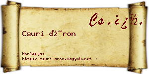 Csuri Áron névjegykártya