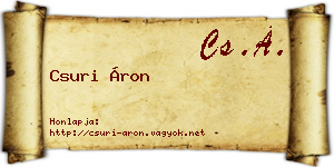 Csuri Áron névjegykártya
